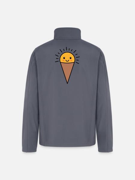 Cheerful Ice Cream Cone - Men’s Soft Shell Jacket - gray