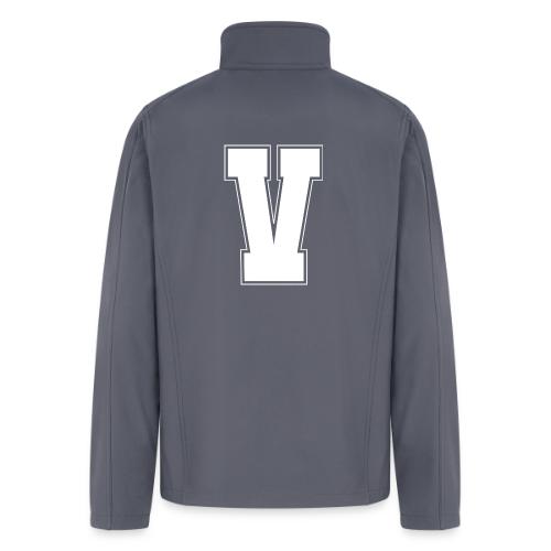 White Letter V – Varsity Alphabet Monogram - Men’s Soft Shell Jacket