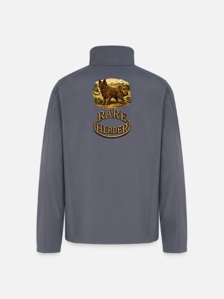 Rare Herder: Rustic Wolfdog Scene - Men’s Soft Shell Jacket - gray