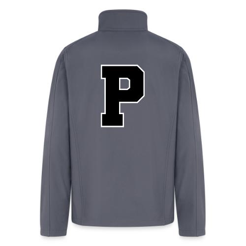 Varsity Letter P Athletic Alphabet Design - Men’s Soft Shell Jacket