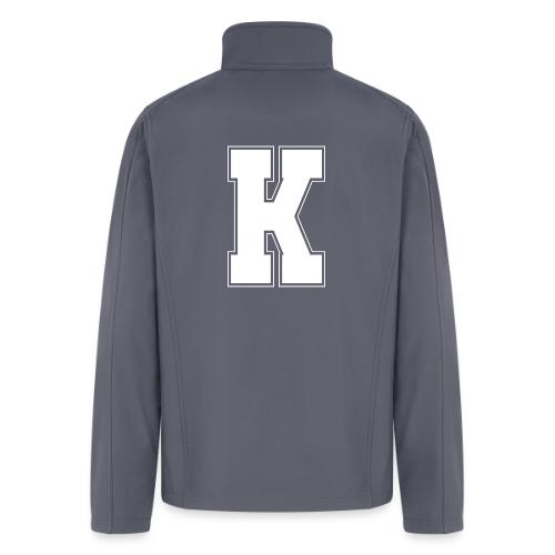 White Letter K – Varsity Alphabet Monogram - Men’s Soft Shell Jacket