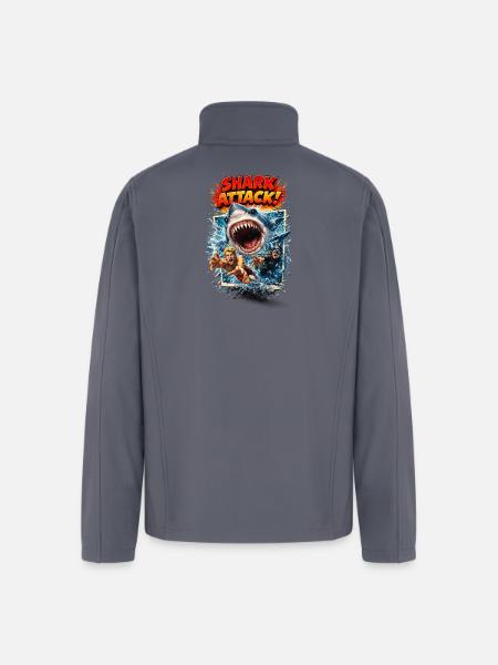 Shark Attack Retro Comic Splash - Men’s Soft Shell Jacket - gray