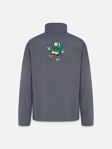 Retro Disk Mascot with Sunglasses - Men’s Soft Shell Jacket - gray