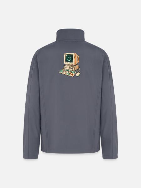 Retro Pixel Smile Computer - Men’s Soft Shell Jacket - gray