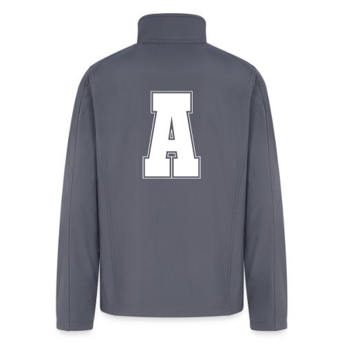 White Letter A – Varsity Alphabet Monogram - Men’s Soft Shell Jacket