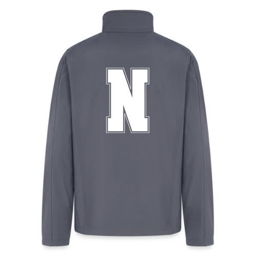 White Letter N – Varsity Alphabet Monogram - Men’s Soft Shell Jacket