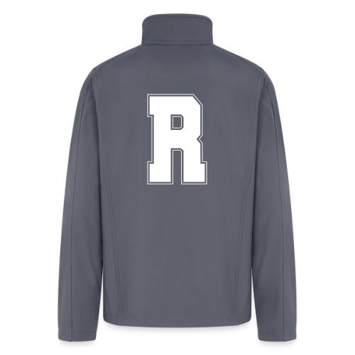 White Letter R – Varsity Alphabet Monogram - Men’s Soft Shell Jacket