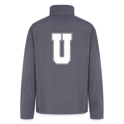 White Letter U – Varsity Alphabet Monogram - Men’s Soft Shell Jacket