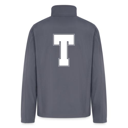 White Letter T – Varsity Alphabet Monogram - Men’s Soft Shell Jacket