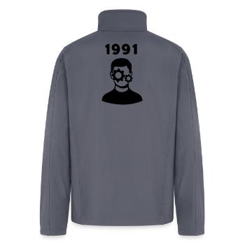 Retro Mechanical Mind 1991 – Vintage Tech Vibes - Men’s Soft Shell Jacket - gray - Back