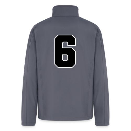 Varsity Number 6 Sports Font - Men’s Soft Shell Jacket