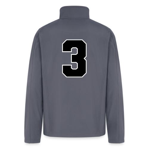 Varsity Number 3 Athletic Font - Men’s Soft Shell Jacket