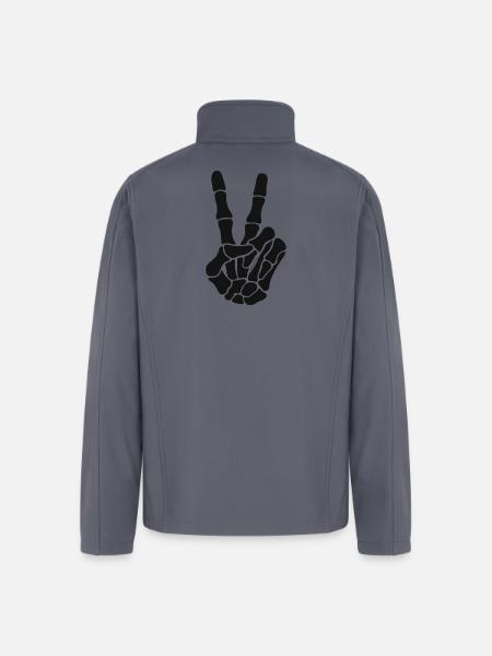 Skeleton Hand Rock On Silhouette - Men’s Soft Shell Jacket - gray