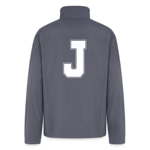 White Letter J – Varsity Alphabet Monogram - Men’s Soft Shell Jacket