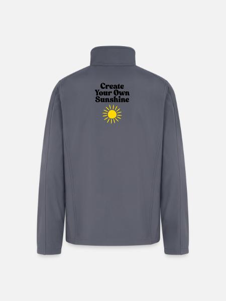 Vivid Sunburst Emblem Design - Men’s Soft Shell Jacket - gray