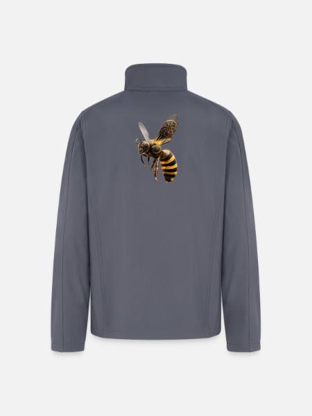Golden mandala bee art - Men’s Soft Shell Jacket - gray