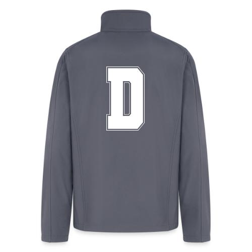 White Letter D – Varsity Alphabet Monogram - Men’s Soft Shell Jacket