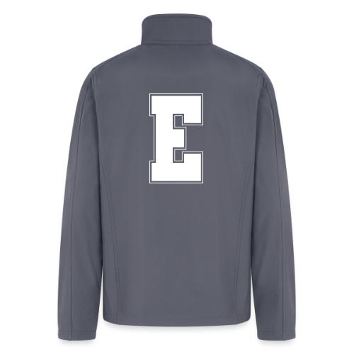 White Letter E – Varsity Alphabet Monogram - Men’s Soft Shell Jacket