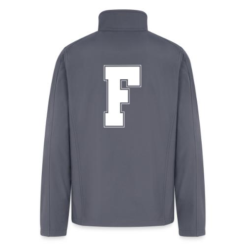 White Letter F – Varsity Alphabet Monogram - Men’s Soft Shell Jacket