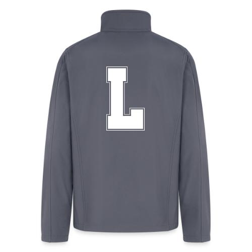White Letter L – Varsity Alphabet Monogram - Men’s Soft Shell Jacket