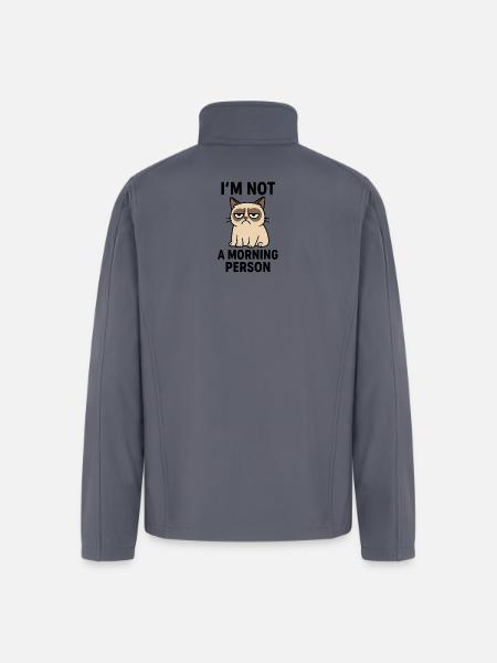 Moody Cat Minimal Meme - Men’s Soft Shell Jacket - gray