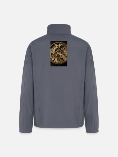 Bronze Clockwork Gears - Men’s Soft Shell Jacket - gray