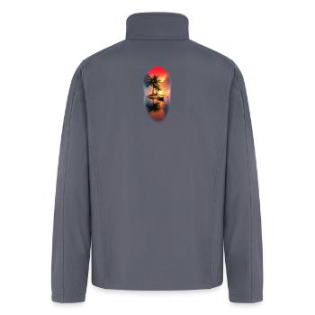 Sunset Island Palm Escape - Men’s Soft Shell Jacket - gray - Back
