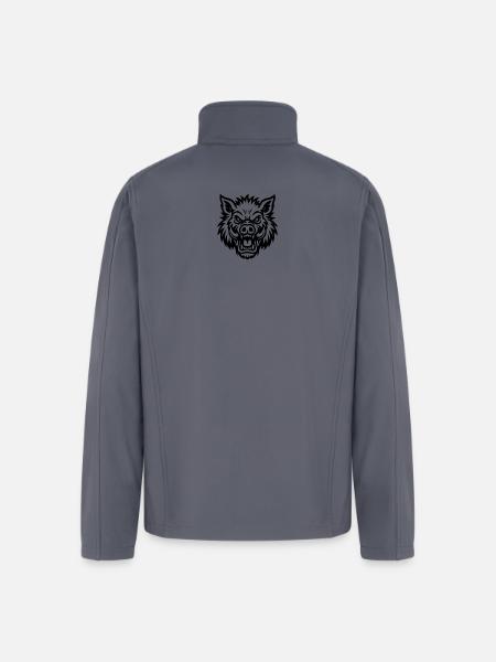 Raging Boar Line Art - Men’s Soft Shell Jacket - gray