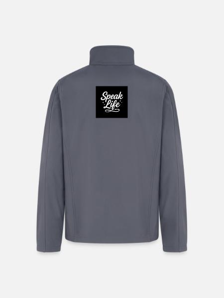 Speak Life – Inspirational Christian Quote - Men’s Soft Shell Jacket - gray