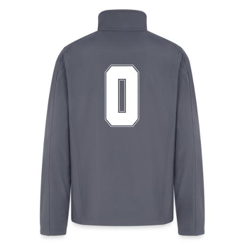 White Number 0 – Varsity Font - Men’s Soft Shell Jacket