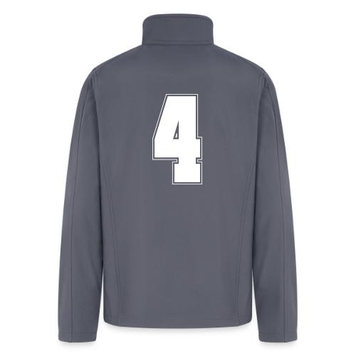 White Number 4 – Varsity Font - Men’s Soft Shell Jacket