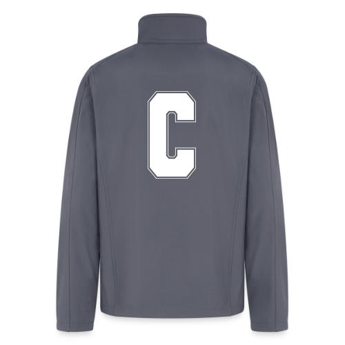 White Letter C – Varsity Alphabet Monogram - Men’s Soft Shell Jacket