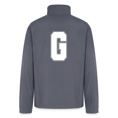 White Letter G – Varsity Alphabet Monogram - Men’s Soft Shell Jacket