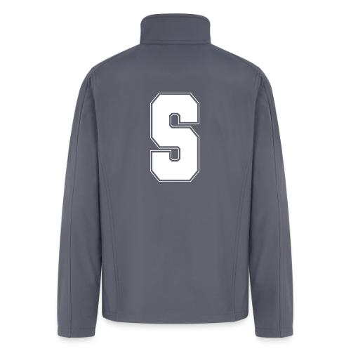 White Letter S – Varsity Alphabet Monogram - Men’s Soft Shell Jacket