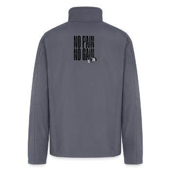No Pain No Gain Weightlifting Quote - Men’s Soft Shell Jacket - gray - Back