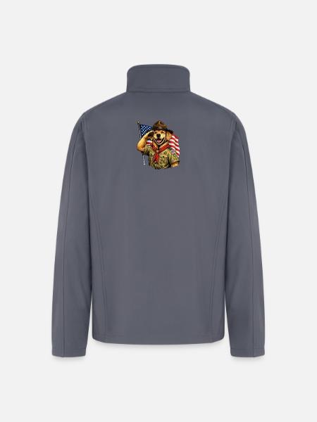 Patriotic Pup Scout Salute - Men’s Soft Shell Jacket - gray