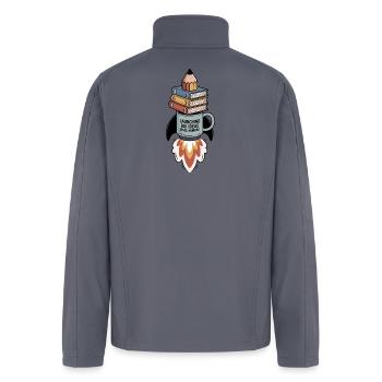 Creative Inspiration Rocket Mug Design - Men’s Soft Shell Jacket - gray - Back
