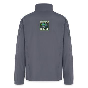 I Survived Dial-Up Retro Computer - Men’s Soft Shell Jacket - gray - Back
