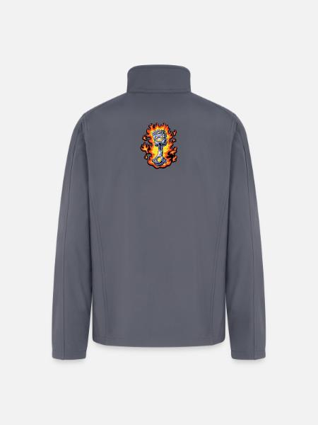 Flaming Piston Mascot - Men’s Soft Shell Jacket - gray
