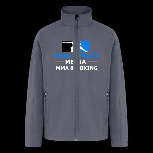 RCM MMA & BOXING Light Blue White Text - Men’s Soft Shell Jacket