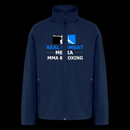 RCM MMA & BOXING Light Blue White Text - Men’s Soft Shell Jacket
