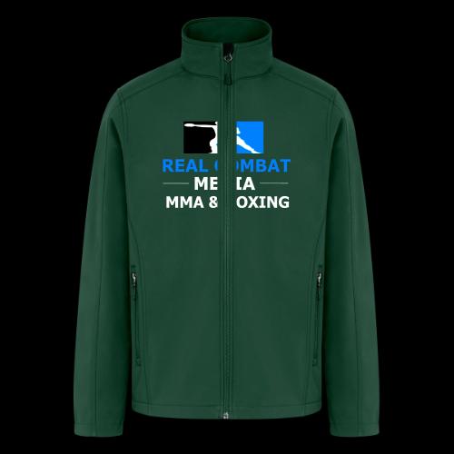 RCM MMA & BOXING Light Blue White Text - Men’s Soft Shell Jacket