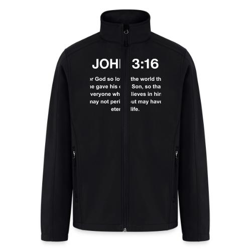 John 3:16 Christian Apparel – White - Men’s Soft Shell Jacket