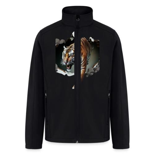 Fashion Design Tiger Coming Out, Wild Feline Tiger - Men’s Soft Shell Jacket