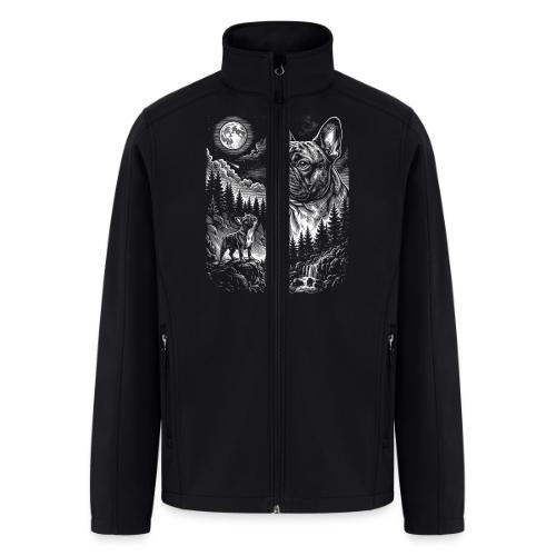 Vintage French Bulldog Moon Howling Tee - Men’s Soft Shell Jacket