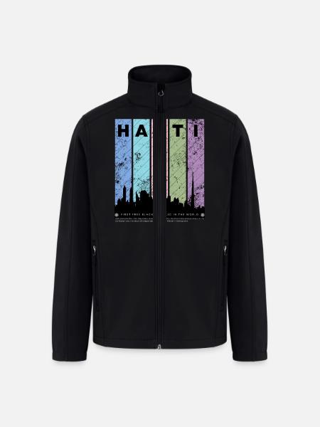 Republic of Haiti - Men’s Soft Shell Jacket - black