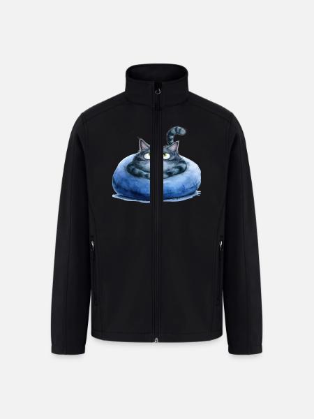 Funny Cat - Men’s Soft Shell Jacket - black
