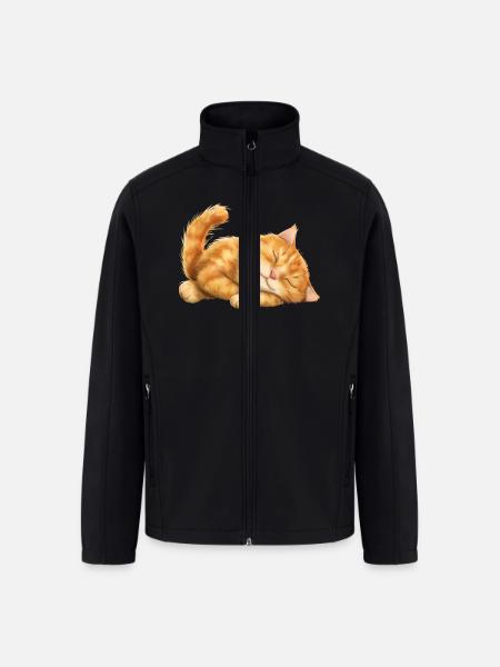 Funny Cat - Men’s Soft Shell Jacket - black