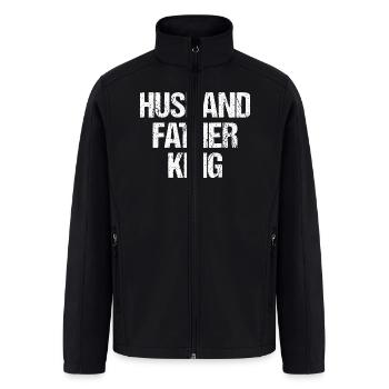 HUSBAND FATHER KING. - Men’s Soft Shell Jacket - black - Front