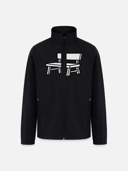 bench lineart - Men’s Soft Shell Jacket - black